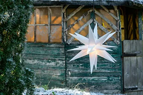 Novaliv Weihnachtsstern beleuchtet 55cm - Faltstern aus hochwertigem Kunststoff - Weihnachtsbeleuchtung mit Timer-Funktion, ideal für festliche Akzente im Innen- und Außenbereich, bruchsicher und wetterbeständig.