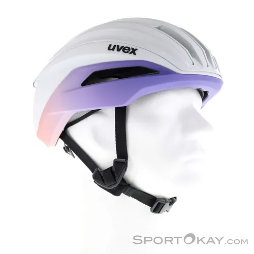 Uvex Surge Aero Mips Fahrradhelm in Weiß-Lila Apricot 59-61 cm