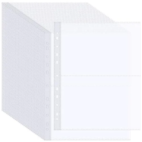 Pack A4 Foto Hüllen für A4 2/3/4 Ringbuch, 2-Pocket Transparente Postkartenhüllen, Doppelseitiger Foto Seitenschutz, Prospekthüllen Fotoalbum Nachfüllseiten Foto (213x152 mm) 30
