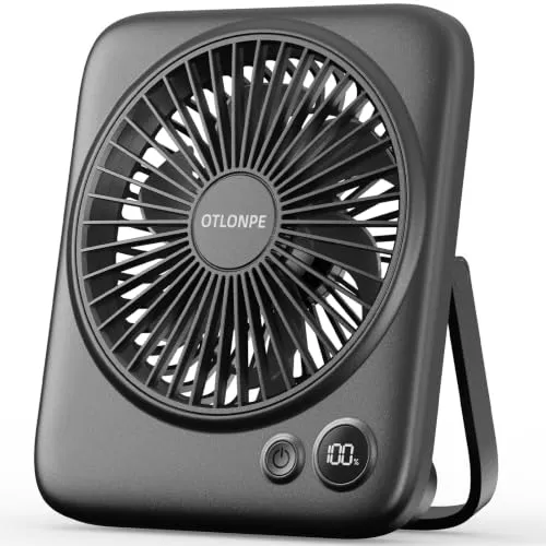 Otlonpe Tischventilator Leise 4000mAh – Tragbar & Klappbar in schwarz von Otlonpe