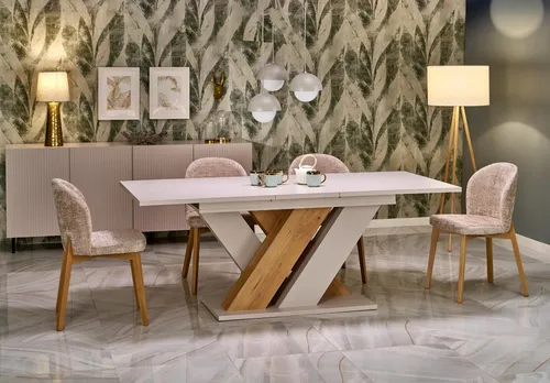 Produktbild designimpex Ausziehbarer Esstisch in Beige, Eiche Artisan, 160-200 cm