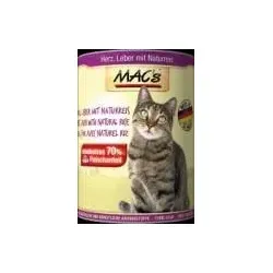 Mac s Katzen-Nassfutter Herz und Leber 200 g - Hochwertiges Rindfleisch und Leber, für glänzendes Fell und gesunde Haut