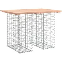 vidaXL Gartenbank aus Gabionen 100x70x72 cm - Gartenbank aus massivem Douglasienholz mit stabiler Gabionen-Befüllung, ideal für kompakte Außenbereiche und langlebig gegen Witterungseinflüsse.