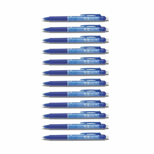 Pilot Frixion Clicker 0.5 Tintenroller blau 12er-Set - Schreibutensilien mit 12 nachfüllbaren Tintenrollern in Blau, ideal für präzises und sauberes Schreiben dank der feinen 0,5 mm Spitze.
