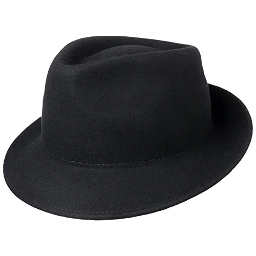Lipodo Trilby Hut - Made in Italy, Dunkelblau XL (60-61 cm) - Hochwertiger Trilby aus 100% Wollfilz, ideal für stilbewusste Männer. Mit einer Krempenbreite von ca. 4.8 cm bietet er perfekten Schutz und eleganten Look.