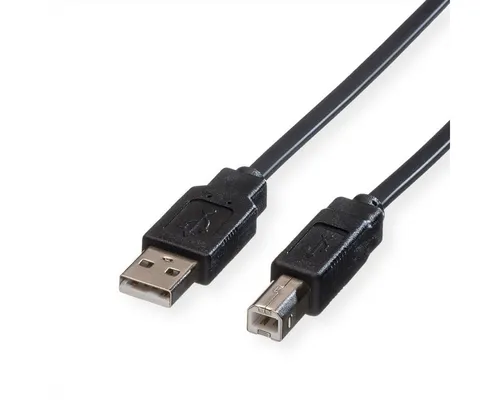 ROLINE USB 2.0 Notebook-Flachkabel USB-Kabel, USB 2.0 Typ A Männlich (Stecker), USB 2.0 Typ B Männlich (Stecker) (180.0 cm), Typ A-B