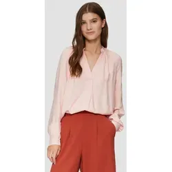 QS Melierte Viskosebluse mit Raffung perlmuttrosa 36 - Damenbluse mit regulärer Passform, raffinierten Raffung und elegantem melierten Muster, ideal für stilvolle Anlässe.