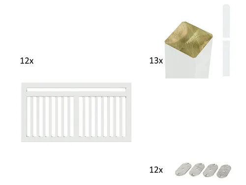 PLUS Gartenzaun Linea, Set, 80 cm hoch, 4,78 bis 23,62 m einbetonierbar - Moderner Holzzaun für Einfahrten und Vorgärten, der stilvoll und einladend wirkt. Robuste Leimholzpfosten aus nordischer Kiefer mit hoher Formstabilität und geprüfter Qualität für langlebige Nutzung.