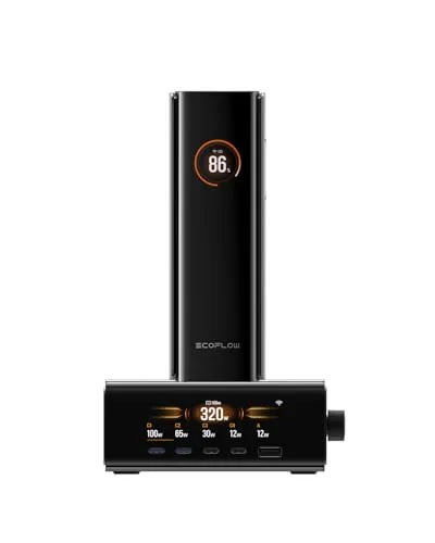 Ecoflow EcoFlow RAPID Pro Desktop-Ladegerät 320W - Ladegeräte mit 6-in-1 Funktionalität, 320W Max Output für ultraschnelles Laden und In-App-Power-Management für optimale Stromverteilung.