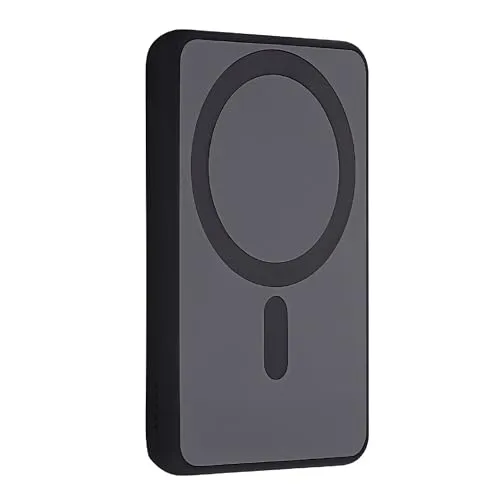 T'nB - Powerbank, 5000 mAh, Mompatibel mit MagSafe, Ultrakompakt, Elegantes Design, Kabelgebundene Option und Ultraschnelles Aufladen USB-C mit 20 W – Grau