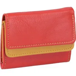 GlücksNugget Mini Geldbörse - Kleine Leder-Minibörse in Rot-Gelb - Mini-Geldbörse mit Münzfach und Scheinfach, ideal für die Hosentasche. Kompakt und praktisch, perfekt für unterwegs.