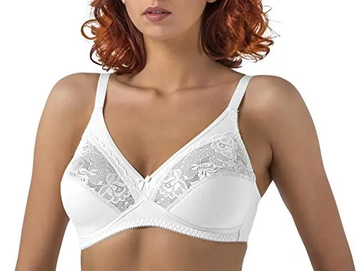 Verally BH ohne Bügel, Entlastungs BH | bequem | gepolsterte Cups | zarte Spitze | beige, schwarz, weiß | Gr. 75-90 A-E