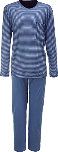 Herren Org Extra Light SA lang V Hals Polo - Schlafanzüge für Herren aus 100% Baumwolle, besonders leicht und atmungsaktiv für optimalen Komfort bei jeder Temperatur.