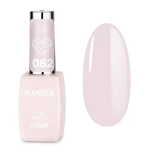 Manica UV Nagellack Pure Pink- 082 – Professioneller Shellac für Nägel | Gel Nail Polish LED/UV 10ml | Hochglanz Finish, 21 Tage Halt, Soak Off Hybrid Lack in Salon Qualität