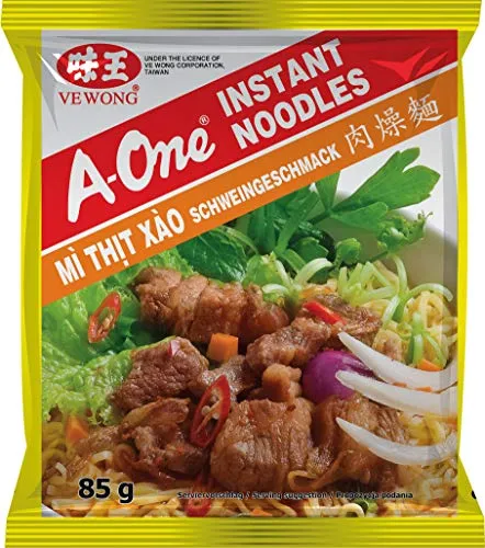 A-ONE Instantnudeln mit Schwein, 30er Pack - Nudelgerichte, schnelles und leckeres Essen im Vietnam-Stil, ideal für eine schnelle Mahlzeit und in frustfreier Verpackung