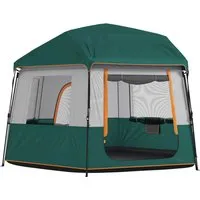 Furnicato Familienzelt Campingzelt 350x350x205 cm Grün