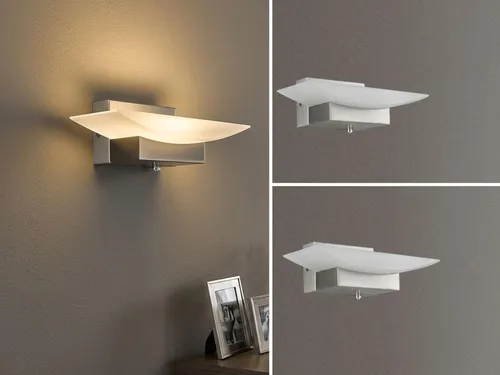 2er SET dimmbare LED Wandleuchten Silber & Acrylglas, 20cm - Stilvolles 2er SET LED Wandleuchten mit stufenloser Dimmfunktion und 3 Lichtfarben. Ideal für stimmungsvolle, indirekte Beleuchtung in jedem Raum. Hochwertiger silberfarbener Korpus und satinierter Schirm sorgen für moderne Eleganz.