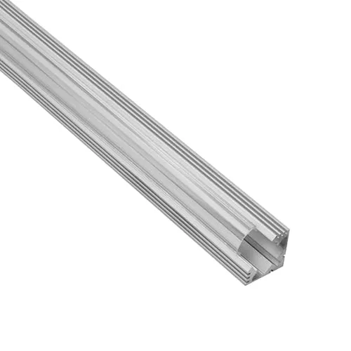 tktrading24 A19 LED Profil Silber mit Abdeckung - Premium Eckprofil 90° - 2m klar