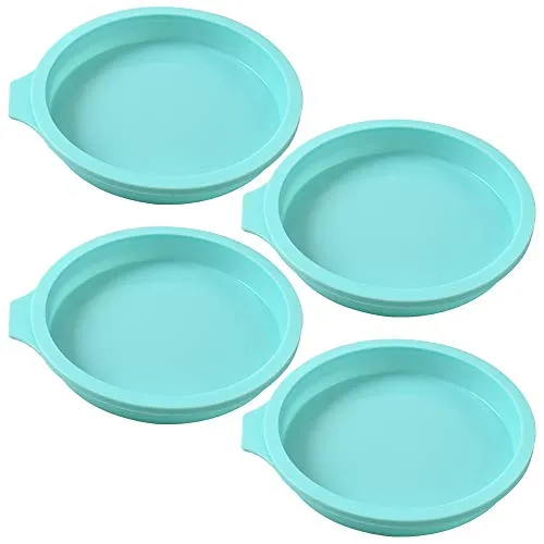 Newk Silikon Runde Kuchenform, 4 Packungen Silikonscheibe wie Form für Kuchen, Harzuntersetzer, handgemachte Seife – 6 Zoll