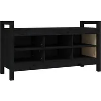 vidaXL Flurbank Schwarz 110x40x60 cm aus Kiefernholz - Drohnen - Schaffe Ordnung und Stil im Flur mit dieser stabilen Flurbank aus massivem Kiefernholz, die reichlich Stauraum und eine einladende Sitzgelegenheit bietet.