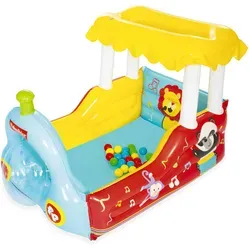 Bestway Fisher-Price aufblasbare Dampflok mit Bällebad - Ballgrube für Kinder im Lokomotiv-Design, inklusive 25 bunten Spielbällen und strapazierfähigem PVC für stundenlangen Spielspaß.