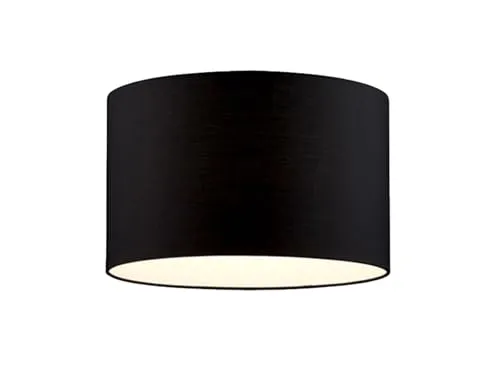 Großer Lampenschirm rund aus Stoff Schwarz für E27 Fassung Ø 40cm - Eleganter Lampenschirm mit einem Durchmesser von 40cm, ideal für E27-Fassungen. Zeitloses Design in Schwarz - perfekt für individuelle Lichtgestaltungen in Deinem Zuhause.
