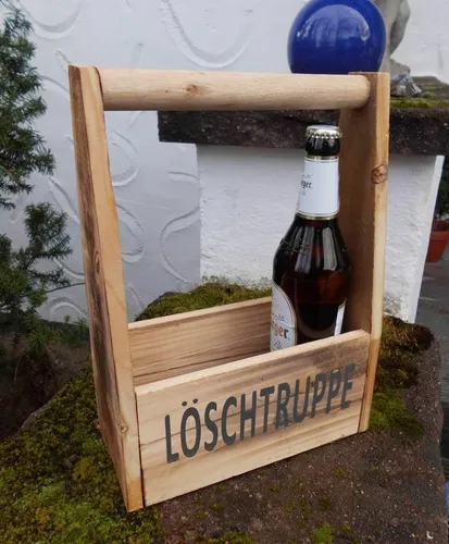 Löschtruppe Bierkasten Flaschenträger Holzkiste Weinregal 23,5 cm