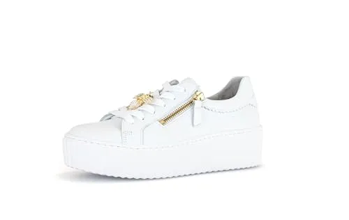 Gabor Damen Low-Top Sneaker, Weiß (Gold), 42.5 EU