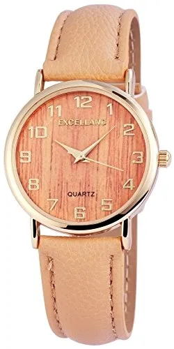 Excellanc Damen Analog Quarz Uhr mit Lederimitat Armband 195007500193