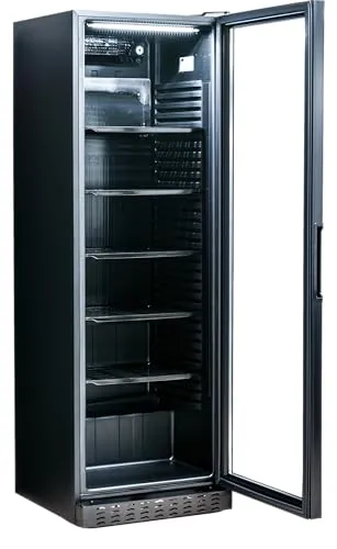 A&S Polarny Getränkekühlschrank 373 L mit Glastür, 5 verstellbare Ablagen | Ideal für den gewerblichen Einsatz in Bars, Restaurants und Handel mit Selbstbedienung | Effiziente Umluftkühlung