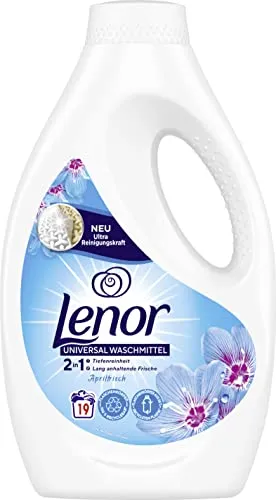 Lenor Waschmittel Flüssig, Flüssigwaschmittel, 19 Waschladungen, Lenor Aprilfrisch mit Duft von Frühlingsblumen (1.045 L)