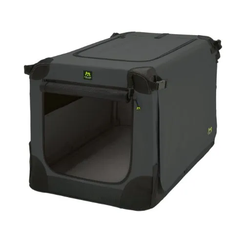 Maelson Soft Kennel faltbare Hundebox - anthrazit - XXL 120 - Hochwertige faltbare Hundebox mit leichtem Stahlrahmen und wasserdichter Nylonabdeckung. Ideal für Reisen und einfach im Aufbau. Ausgestattet mit stabilen Reißverschlüssen und Sicherheitsgurten für optimalen Schutz.