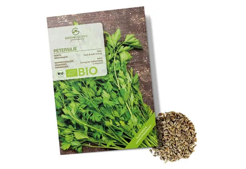Growgreens Kräutersamen BIO Petersilie Samen glatt - Küchenkräuter Saatgut bio. Anbau 300 Korn