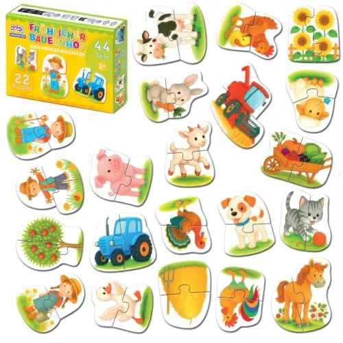 MAGNIKON Puzzle Ab 2 Fröhlicher Bauernhof Kinderpuzzle 2-teilige 44 Teile