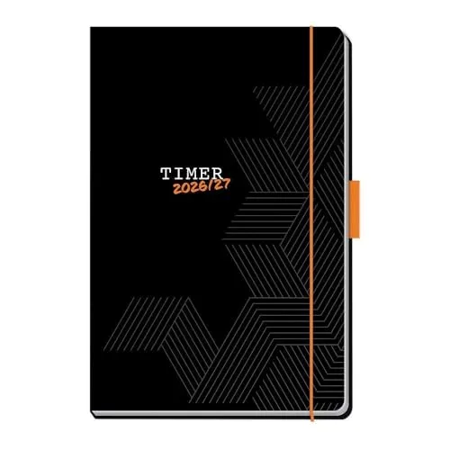 TRÖTSCH - Schülerkalender Specials mit Gummiband und Stifthalter Uni Black 26/27