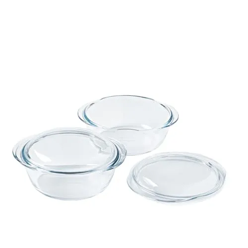 Pyrex® 4-in-1-Kollektion | Bräter aus Borosilikatglas | 2 Stück - 2 Stück Bräter aus hitzebeständigem Borosilikatglas, ideal für Backen, Erwärmen und Aufbewahren. Mit passgenauen Griffen für sicheren Halt. Spülmaschinengeeignet und vielseitig einsetzbar.