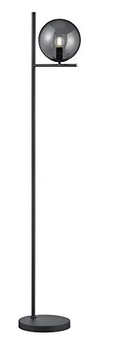 TRIO Leuchten Stehlampe Pure, grau - Elegante Stehlampe in anthrazit rauchgrau, 150 cm hoch, mit modernem Kugel-Lampenschirm aus Glas. Ideal für stimmungsvolle Beleuchtung in Ihrem Wohnraum.