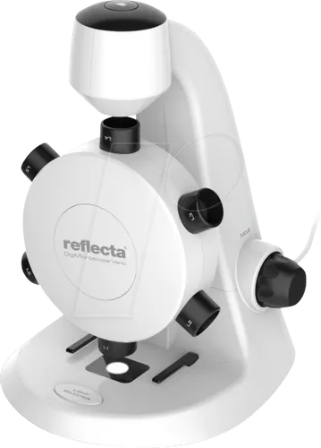 reflecta DigiMicroscope Vario - Tischmikroskop mit variabler Vergrößerung - Mikroskope mit blitzschnellem Wechsel zwischen 100- bis 600-facher Vergrößerung, ideal für detaillierte Präparate- und Oberflächenanalysen.
