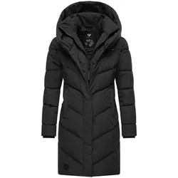 Ragwear Damen Wintermantel Natalka Intl Black, 4XL - Funktionsjacken, stylischer und wasserdichter Steppmantel mit veganem Material und perfekter Passform, ideal für kalte Wintertage.