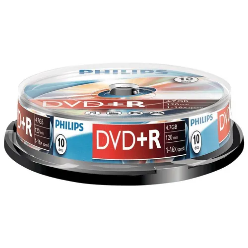 10er Spindel Philips DVD+R 4,7 GB Rohlinge 120 Minuten Aufnahmezeit 16x Speed