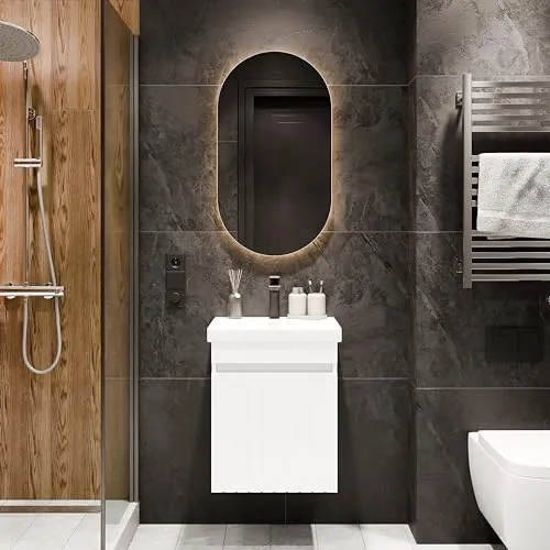 Planetmöbel Badmöbel-Set Cosmia, Waschtisch mit Waschbecken - Badmöbel-Set mit eleganten Keramik-Waschbecken und praktischen Softclose-Funktionen für leises Schließen. Ideal für ein stilvolles und funktionales Badezimmer.