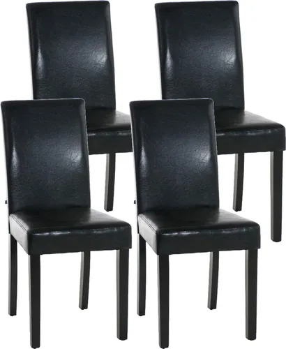 Deluke Esszimmerstuhl Schwarz aus Kunstleder, 41x91x47 cm