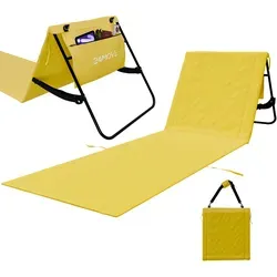 24MOVE® Strandmatte mit Rückenlehne – Klappbare Liege für Strand und Garten - Camping-Möbel: Genießen Sie maximalen Komfort mit unserer klappbaren Strandmatte, ideal für entspannte Tage am Strand oder im Garten, leicht tragbar und mit Gurt für einfachen Transport.