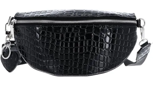 SEIDENFELT MANUFAKTUR Nesna Beltbag Croco Print Black