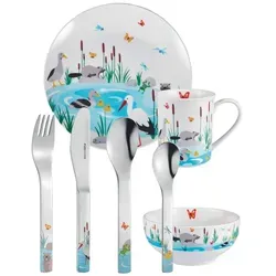 PURESIGNS Kindergeschirr-Set MANAO (7-tlg) in silber von PureSigns