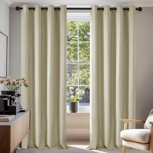 Deconovo Verdunkelungsvorhang Beige 2er Set in beige von Deconovo