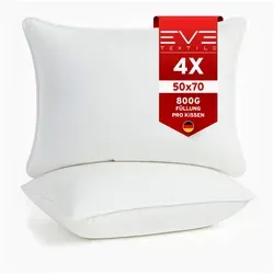 Eve Textile GmbH Kissenfüllung Kissen Füllkissen Kopfkissen Dekokissen Kisseninlett Bettkissen, Atmungsaktiv mit Flauschiger Microfaserfüllung & Reißverschluss 50 cm x 70 cm