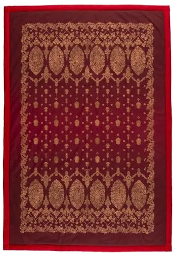Bassetti Gold Decor Plaid Bordeaux R1, 135x190 cm in rot von Bassetti
