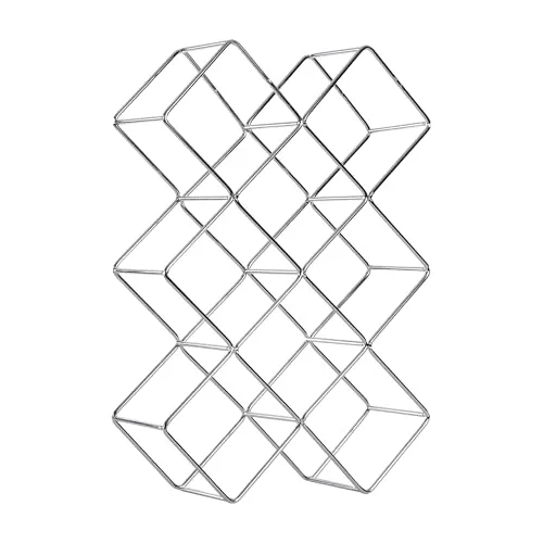DESIGN DELIGHTS WEINFLASCHENHALTER Quadrat | Metall, Silber, 46 cm | Weinständer, Weinregal, Flaschenhalter
