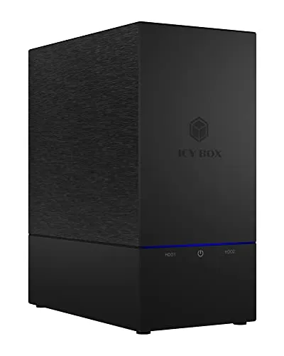 ICY BOX USB RAID Gehäuse - für 2 Festplatten, 2,5 Zoll & 3,5 Zoll, USB 3.1 Gen2, RAID 1/0, mit Lüfter und LED-Indikator für optimale Kühlung und Datensicherheit